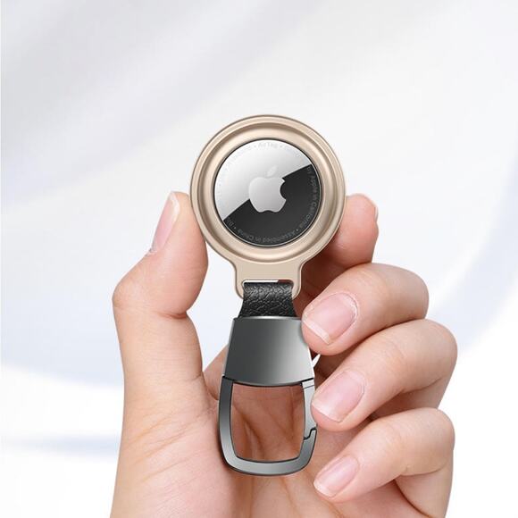 NEW Gold colored magnetic Apple AirTag locator GPS case with metal buckle B116 - Picture 1 of 2